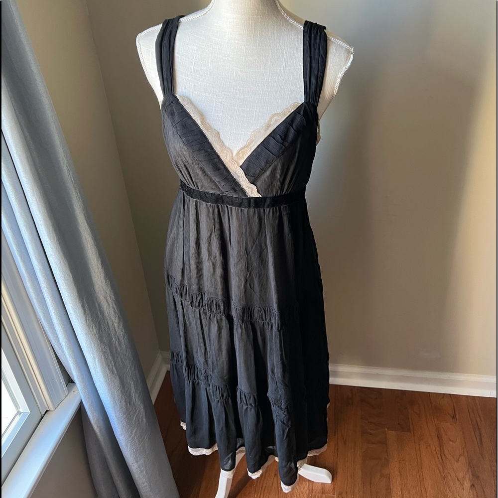 Michael Kors Black Babydoll Dress with Lace Size 6